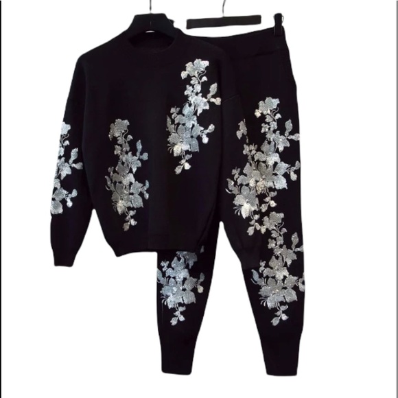 The Kinrey Hand Beaded Knit Sweater Set - Picture 1 of 13